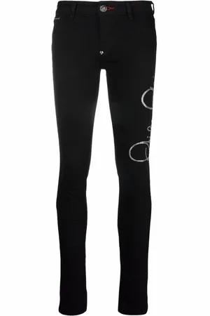 Philipp Plein Logo-embellished high-waisted skinny jeans
