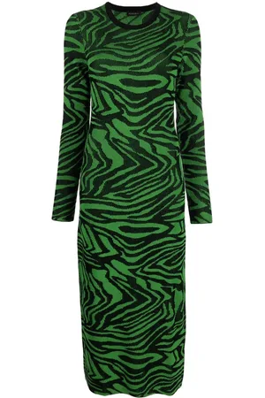 STINE GOYA Wave-print knitted bodycon dress