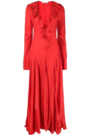 Serafini Ruffled V-neck gown