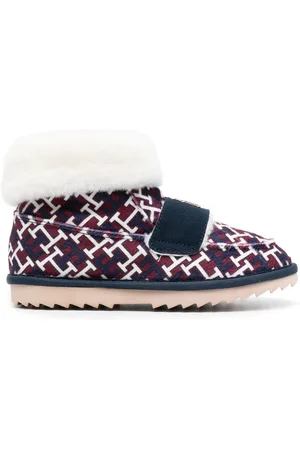 Tommy Hilfiger Monogram fleece-trim slippers