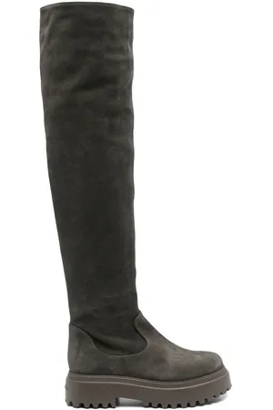 LE SILLA Ranger suede-leather thigh-high boots