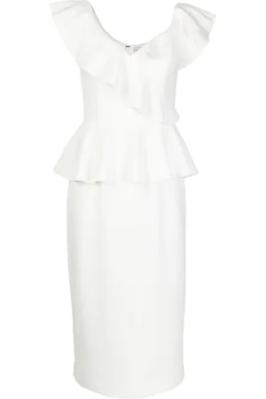 Rebecca Vallance Grace ruffle-trim midi dress