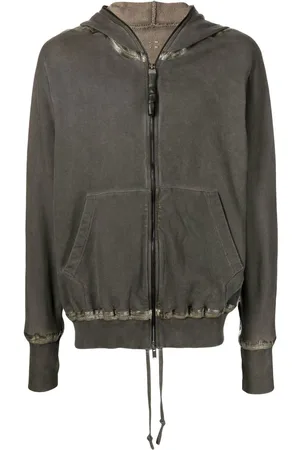 ISAAC SELLAM EXPERIENCE Tape-embellished zip-up hoodie