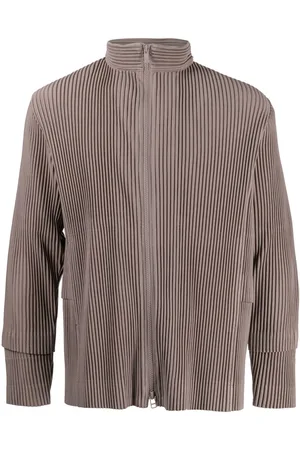 Issey Miyake Pleated zip-up jacket