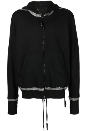 ISAAC SELLAM EXPERIENCE Tape-embellished zip-up hoodie
