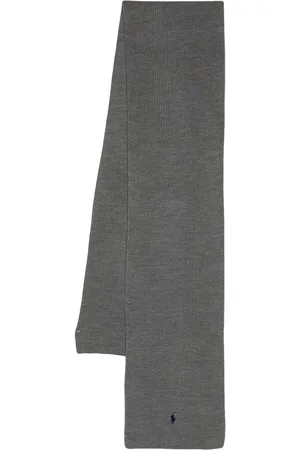 Ralph Lauren Embroidered-logo ribbed-knit scarf