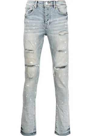 Purple Brand P001 paint splatter slim-fit jeans