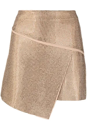 ANDREADAMO Crystal-embellished asymmetric wrap skirt