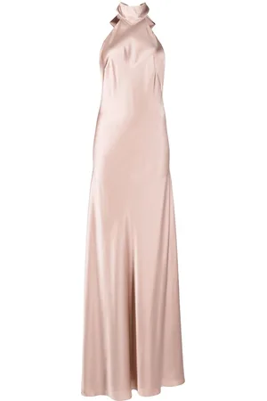 Michelle Mason Backless halter-neck gown