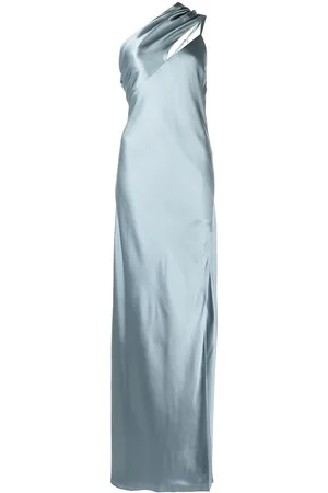 Michelle Mason Side-slit one-shoulder gown