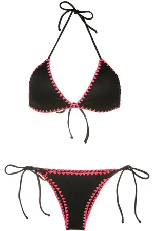 Brigitte Embroidered halterneck bikini