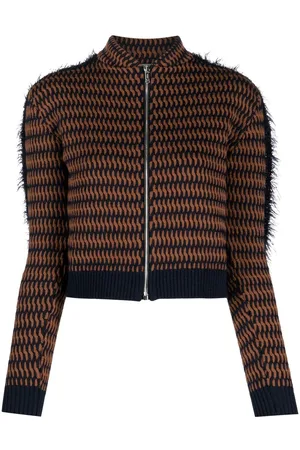 Durazzi Milano Cropped patterned-jacquard jacket