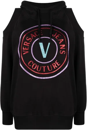 VERSACE Logo-print cotton hoodie