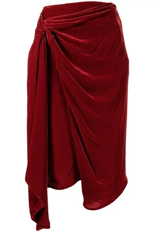 Stella McCartney Ženy Midi - Gathered velvet midi skirt