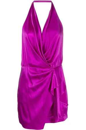 Michelle Mason Halterneck open-back silk minidress