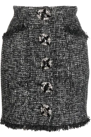 Philipp Plein Button-front tweed skirt