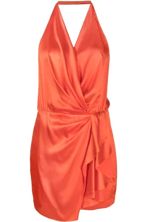Michelle Mason Halterneck open-back silk minidress