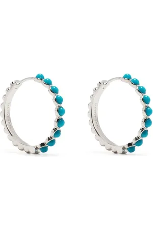 Dower and Hall Medium Azure turquoise huggie hoops