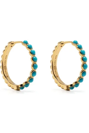 Dower and Hall Medium Azure turquoise huggie hoops