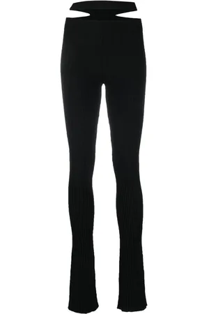 ANDREADAMO Ribbed-knit cut-out trousers