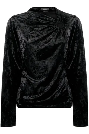 Isabel Marant Crushed-velvet long-sleeve top