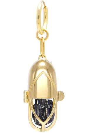 CAPSULE ELEVEN Black tourmaline capsule crystal hoop earring