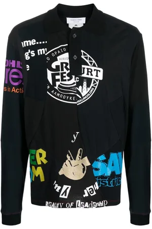 Marine Serre Graphic-print long-sleeve polo shirt