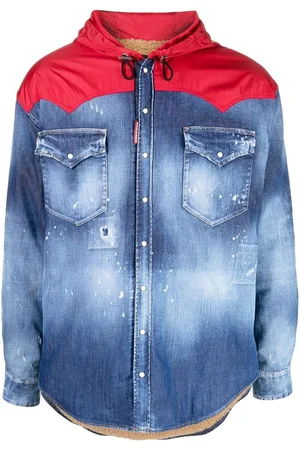 Dsquared2 Hooded hybrid denim jacket