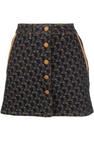 Lanvin Logo-jacquard denim skirt