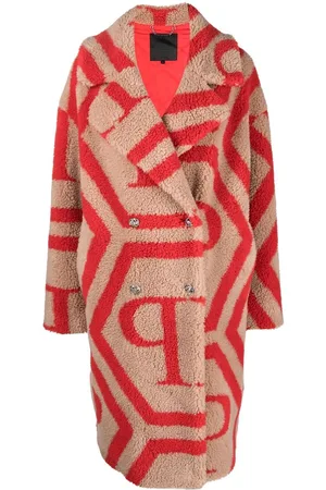 Philipp Plein Monogram-print faux fur coat