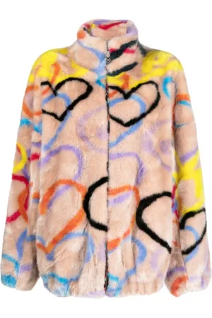 Philipp Plein Heart-print high-neck coat