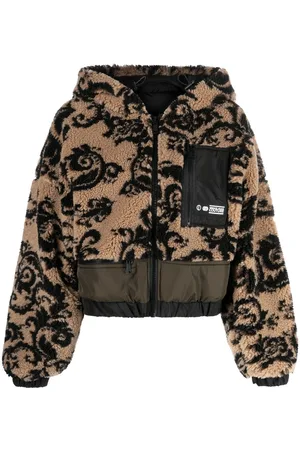 VERSACE Fleece-texture zip-fastening jacket