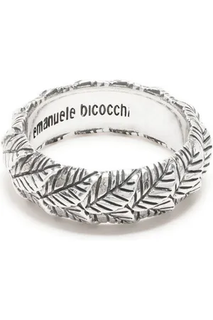 EMANUELE BICOCCHI Engraved-leaves embellished ring