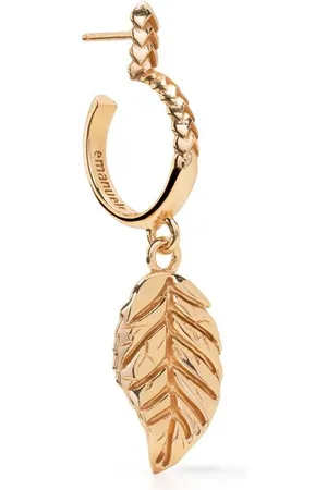 EMANUELE BICOCCHI Leaf charm pendant hoop earring