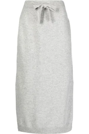 N.PEAL Straight cashmere skirt