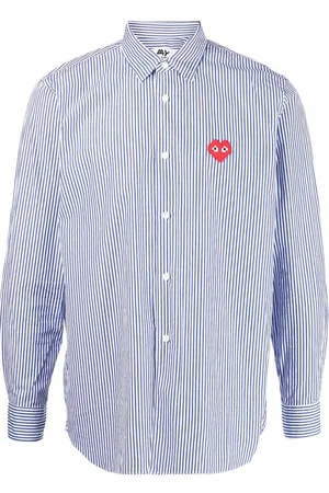 Comme des Garçons Logo-patch stripe-print shirt