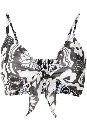 AMIR SLAMA Floral-print crop top
