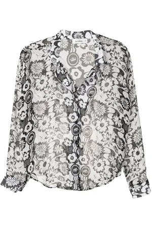 AMIR SLAMA Floral-print silk shirt