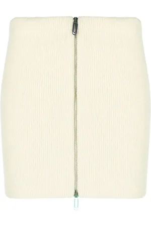 OFF-WHITE Zip-front knit skirt