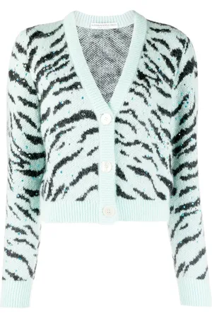 Alessandra Rich Zebra-print V-neck cardigan