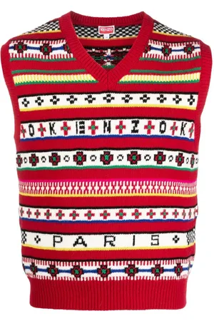 Kenzo V-neck fair isle-knit vest