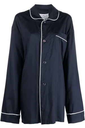 Maison Margiela Piped-trim silk shirt