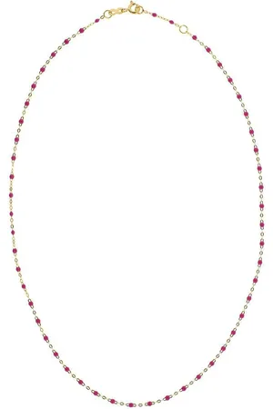 GIGI CLOZEAU 18kt yellow Classic Gigi pink beaded necklace