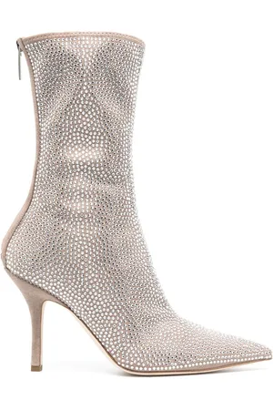 PARIS TEXAS Crystal-embellished 105mm pointed boots