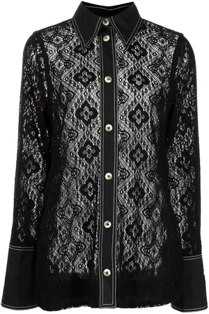 Ganni Lace long-sleeve shirt