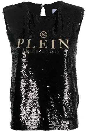 Philipp Plein Sequin-embellished sleeveless blouse