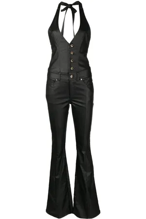 Retrofete Cynthia button-down halterneck jumpsuit