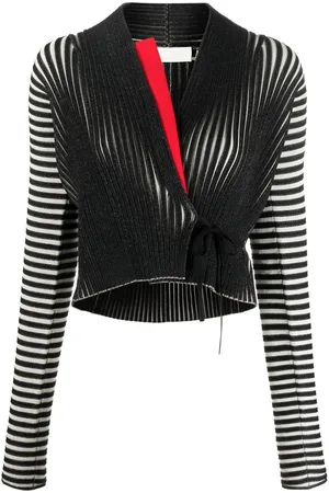 Tory Burch Wrap-design striped cardigan