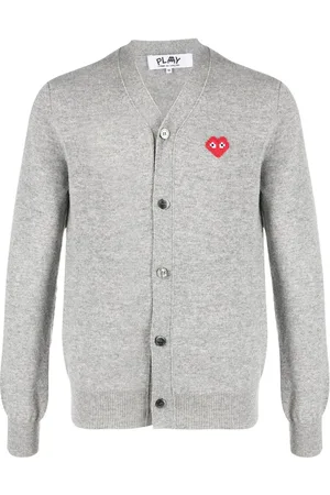 Comme des Garçons Logo-patch fine-knit cardigan