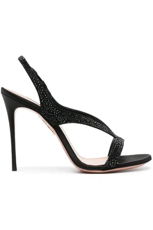 Aquazzura Izzy 105mm crystal-embellished slingback sandals